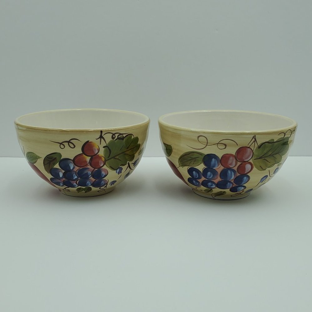 Belagio Yellow Gold Tuscan Bowls Fruit Pattern Serving Bowls BPYBPY7
